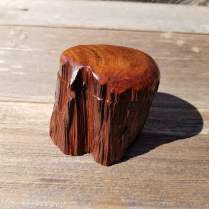 Wood Ring Box Redwood Rustic Handmade California #518 Storage Live Edge Mini Birthday Gift Christmas Gift Mother's Day Gift