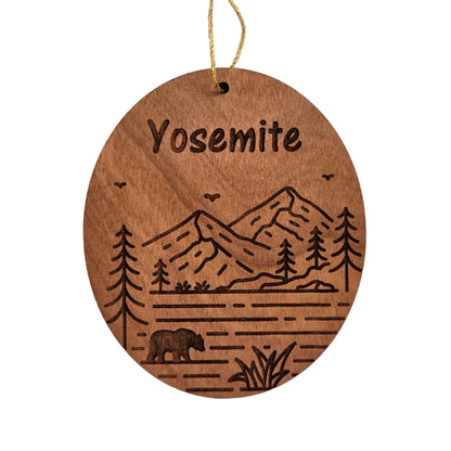 Wholesale Yosemite National Park Wood Ornament Mountains Trees Bear Souvenir Made in USA