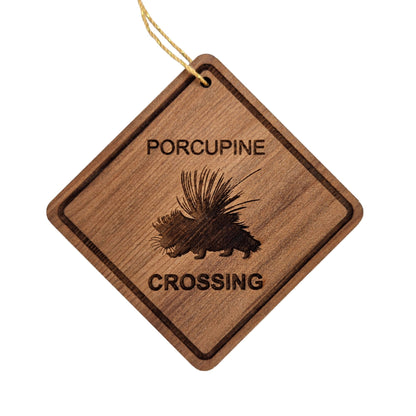 Wholesale Porcupine Crossing Ornament Wood Souvenir Handmade in USA