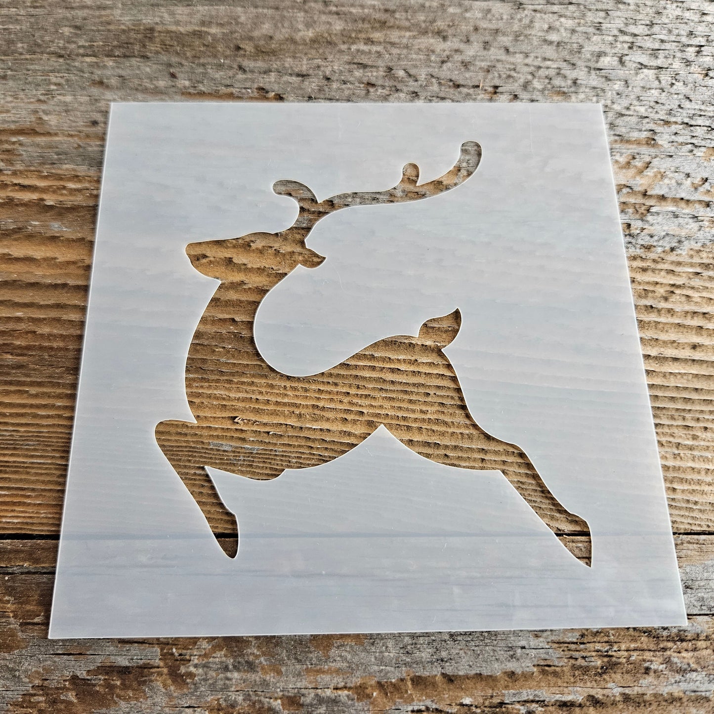 Reindeer Galloping Stencil Reusable Cookie Decorating Craft Painting Windows Signs Mylar Many Sizes Christmas Bounding