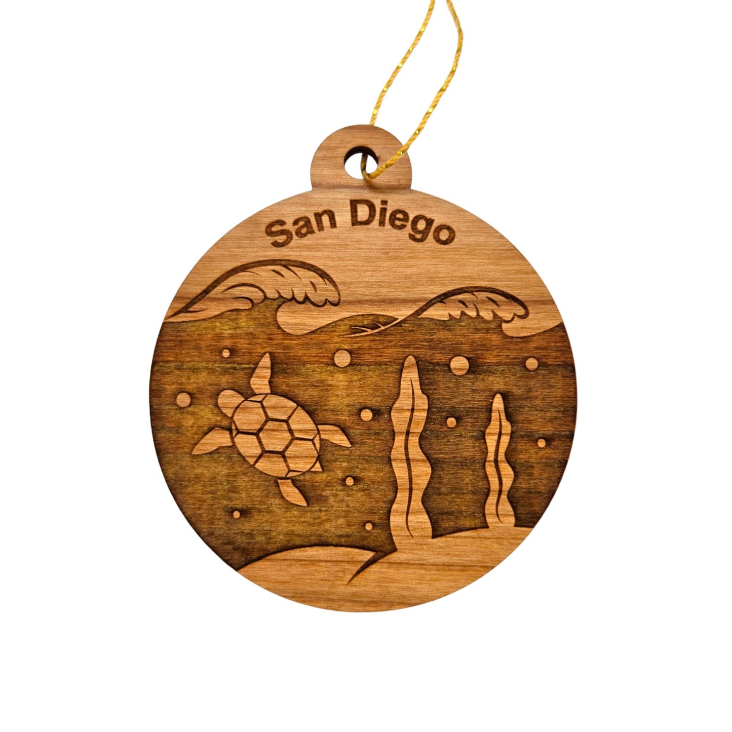 San Diego Turtle Ocean Coastal Christmas Ornament Made in USA San Diego Souvenir CA