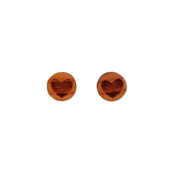 Wholesale Heart Earrings - Wood Earrings - Wood Post Stud Earrings