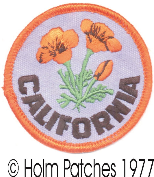 CALIFORNIA poppy, embroidered patch