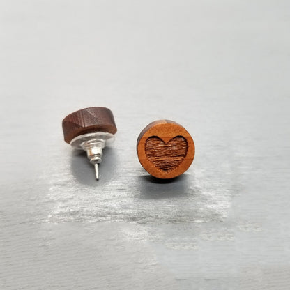 Wholesale Heart Earrings - Wood Earrings - Wood Post Stud Earrings