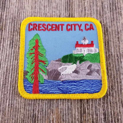 CRESCENT CITY, CA  Souvenir Embroidered Iron On Patch 3 Inch- 4813