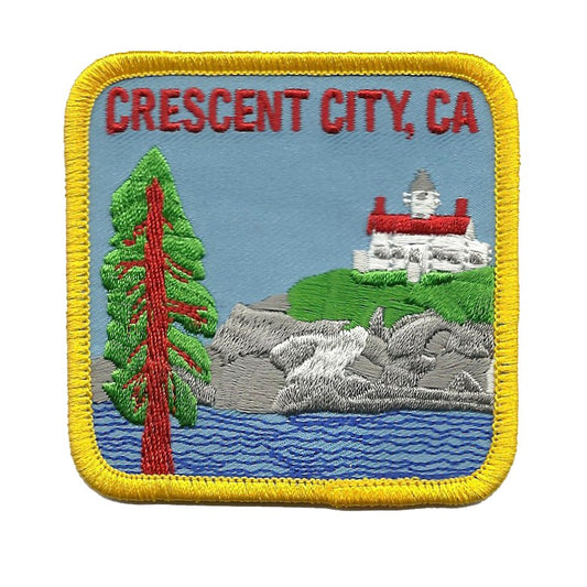 CRESCENT CITY, CA  Souvenir Embroidered Iron On Patch 3 Inch- 4813