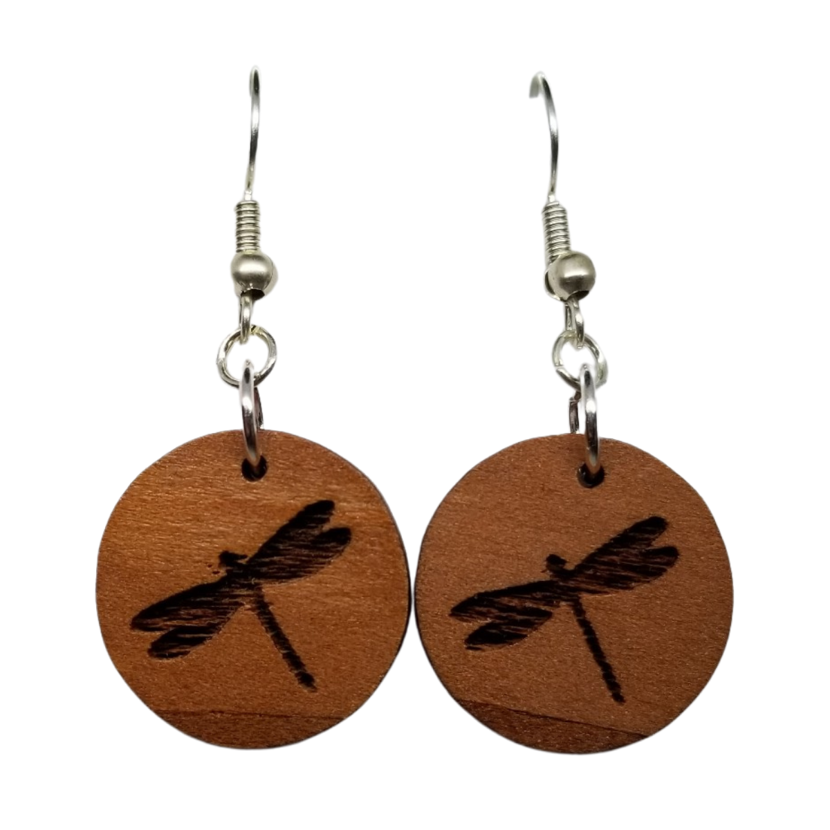 Redwood Earrings - Dragonfly Wood Earrings - California Redwood Dangle Earrings - CA Souvenir Keepsake - Wood Gift Women Engraved