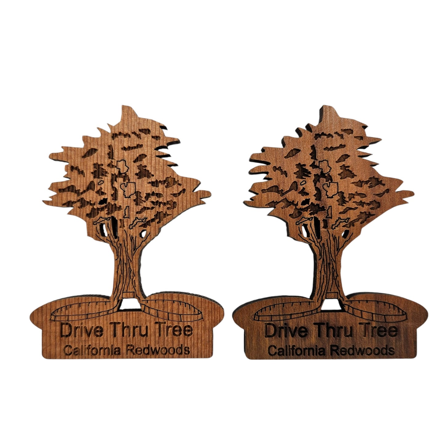 Drive Thru Tree Souvenir Magnet Made in USA California Redwoods Handmade Wood Redwood Magnet