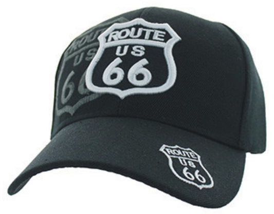 ROUTE 66 Shadow Black Cap or Hat