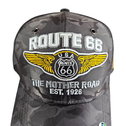 ROUTE 66 Mother Road Dark Gray Camo Cap or Hat