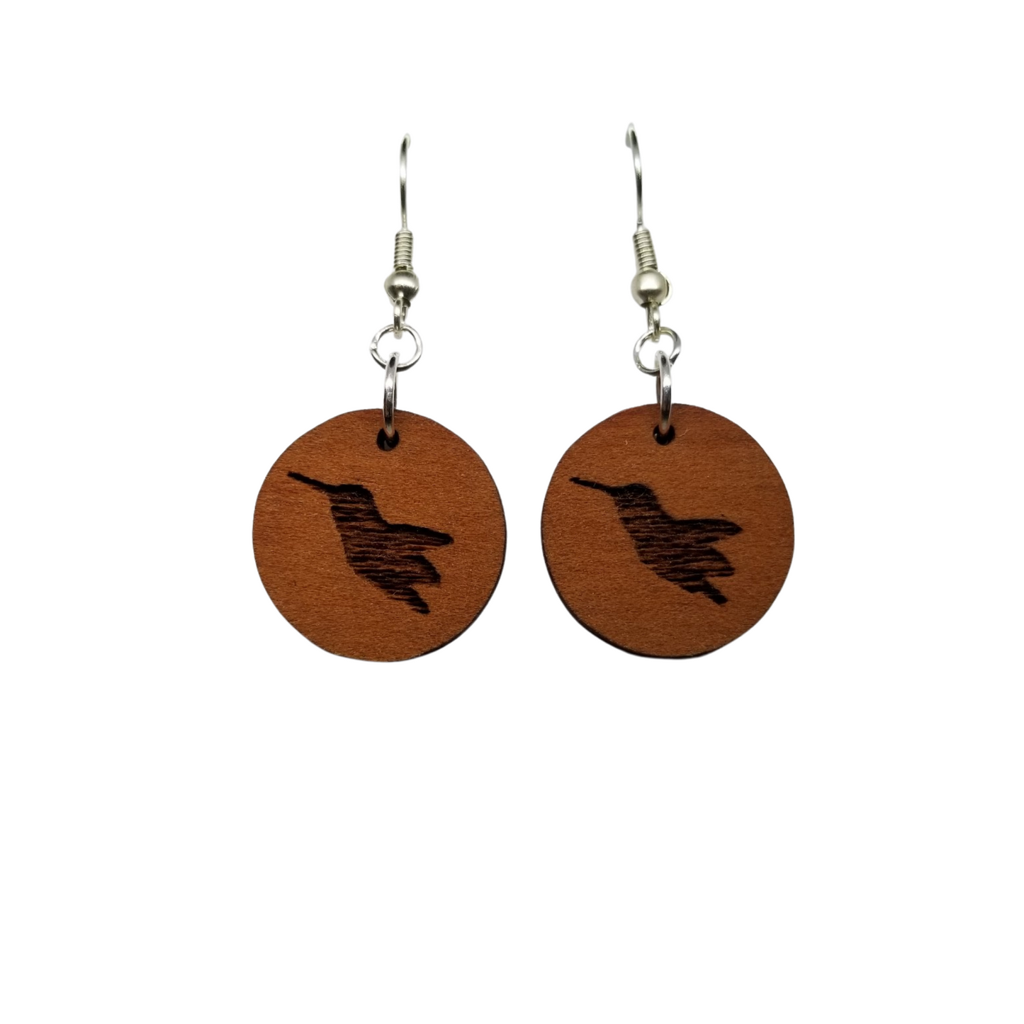 Wholesale Redwood Earrings - Hummingbird Wood Earrings - California Redwood Dangle Earrings - CA Souvenir Keepsake