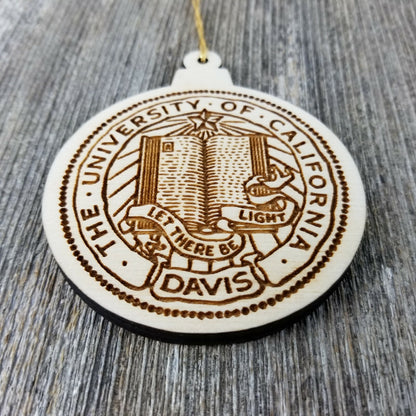 UC Davis Aggie California College Christmas Ornament Wood Engraved - 15814