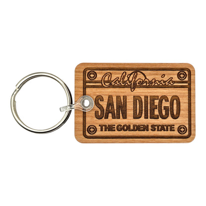 San Diego License Plate California Keychain Wood Keyring Souvenir Key Ring Key Chain