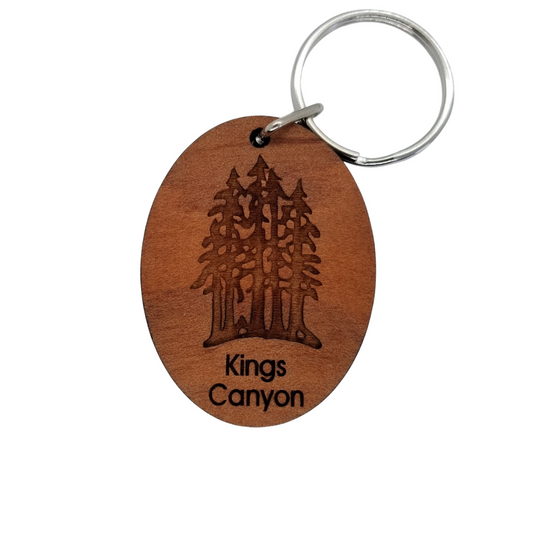 Wholesale Kings Canyon National Park Redwood Trees Grove Wood Keychain California Souvenir Travel Gift - Wood Gift Keyring