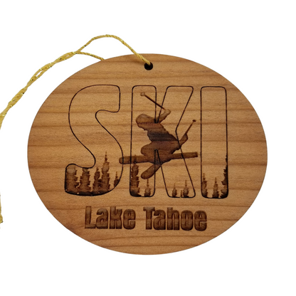 Wholesale Lake Tahoe SKI Skiing Ornament Wood Souvenir