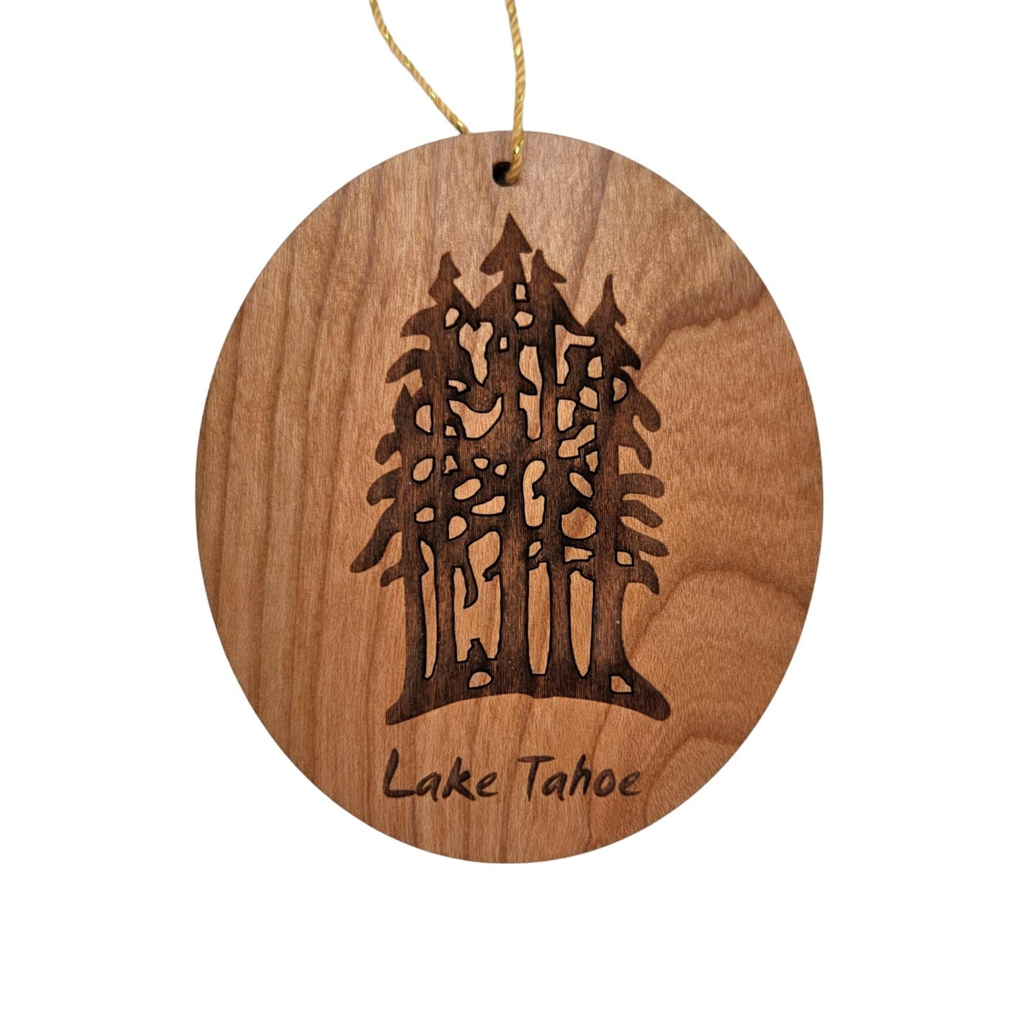 Lake Tahoe Multi Trees Forest Ornament Wood Souvenir Christmas Ornament Handmade