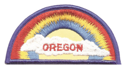 OREGON rainbow with cloud souvenir embroidered patch - OR-05