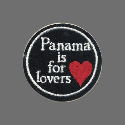 PANAMA IS FOR LOVERS souvenir embroidered patch - VINTAGE SEW ON PANAMA-01