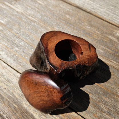 Wood Ring Box Redwood Rustic Handmade California #681 Storage Live Edge Gift