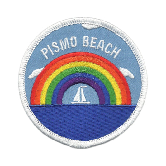 Pismo Beach Rainbow Sailboat Souvenir Embroidered Patch Iron On - PISMO-BEACH-35