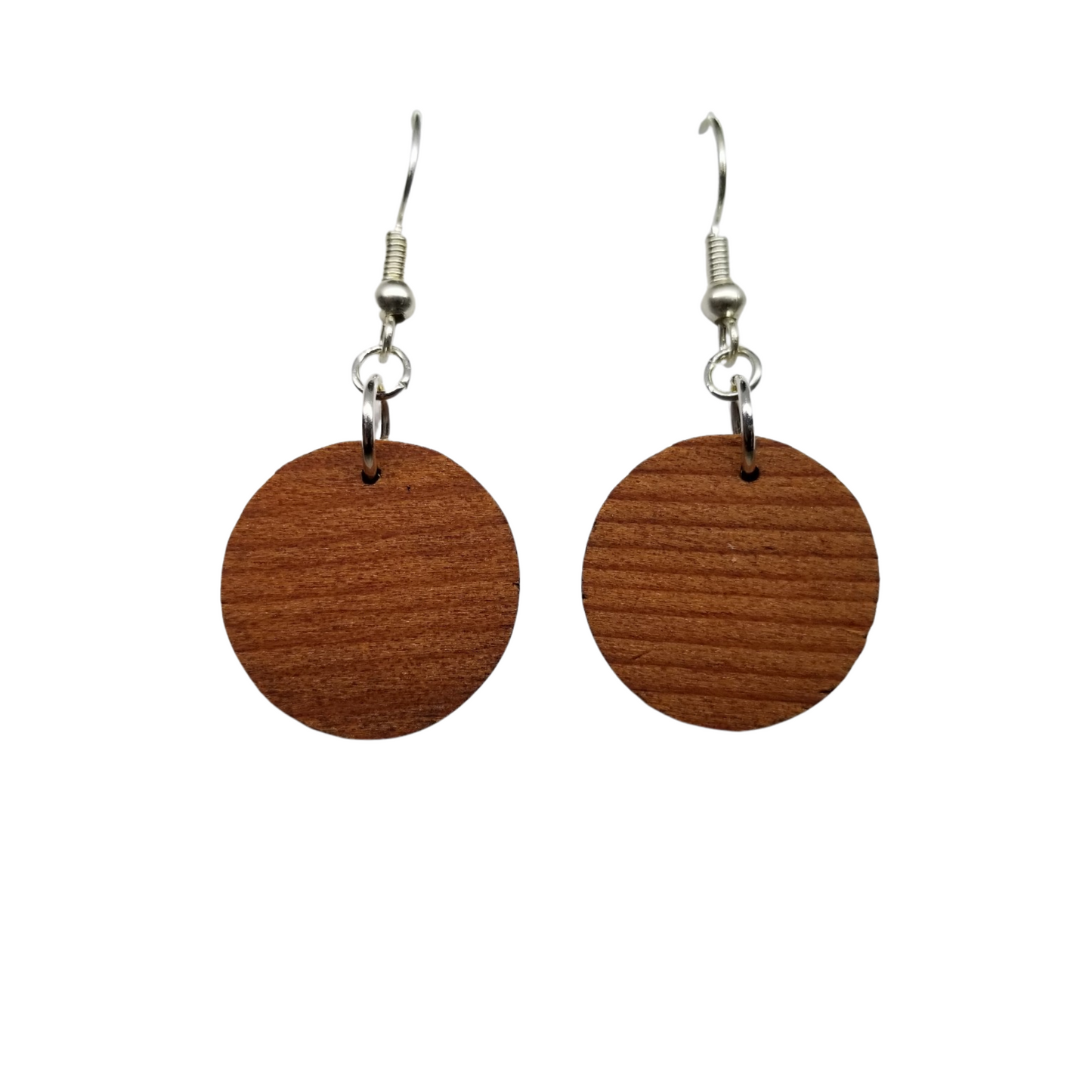 Wholesale Redwood Earrings - Circle Wood Earrings - California Redwood Dangle Earrings - CA Souvenir Keepsake