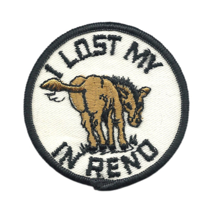 RENO - I LOST MY * IN RENO souvenir embroidered patch VINTAGE SEW ON - RENO-19