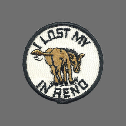 RENO - I LOST MY * IN RENO souvenir embroidered patch VINTAGE SEW ON - RENO-19