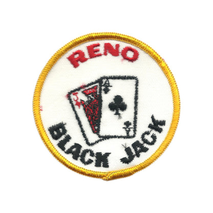 Vintage RENO Black Jack Souvenir Embroidered Patch - Reno-17