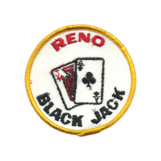 Vintage RENO Black Jack Souvenir Embroidered Patch - Reno-17