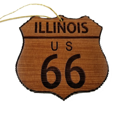 Wholesale Route 66 Ornament - Illinois - Christmas Road Sign Wood