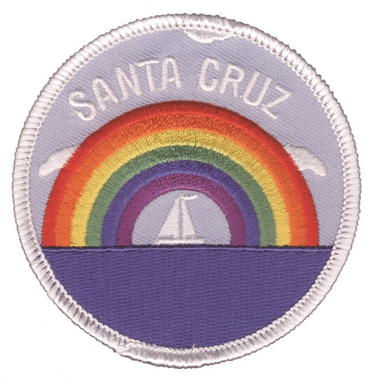 SANTA CRUZ rainbow sailboat souvenir embroidered patch