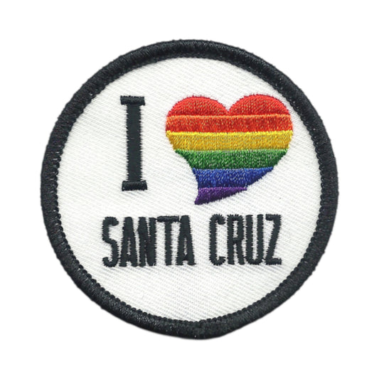 I (rainbow heart) SANTA CRUZ souvenir embroidered patch - SANTACRUZ-02RB