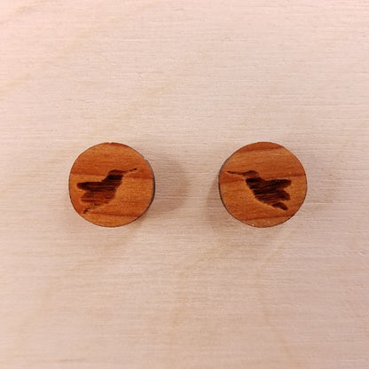 Wholesale Hummingbird Earrings - Wood Earrings - Post Stud Earrings