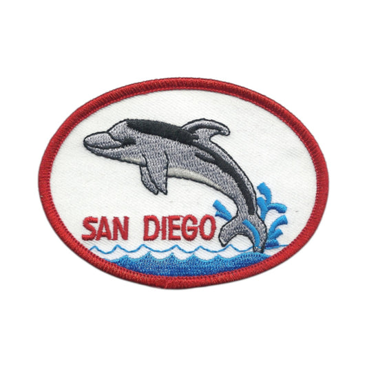 SAN DIEGO-28 - SAN DIEGO dolphin souvenir embroidered patch - SAN-DIEGO-28