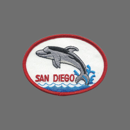 SAN DIEGO-28 - SAN DIEGO dolphin souvenir embroidered patch - SAN-DIEGO-28