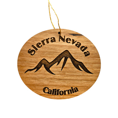 Sierra Nevada CA Ornament Handmade Wood Ornament California Souvenir Christmas Ornament