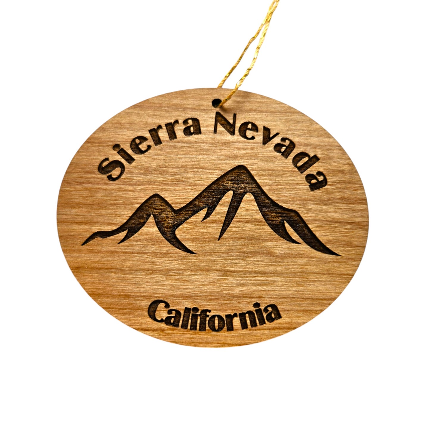 Sierra Nevada CA Ornament Handmade Wood Ornament California Souvenir Christmas Ornament