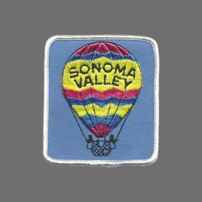 Vintage SONOMA VALLEY Hot Air Balloon Embroidered Souvenir Patch SEW ON -  SONOMA-15