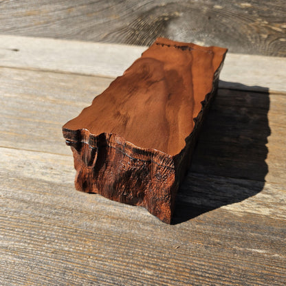 Handmade Wood Box with Redwood Tree Engraved Rustic Curly Wood #615