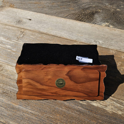 Handmade Wood Box with Redwood Tree Engraved Rustic Curly Wood #615