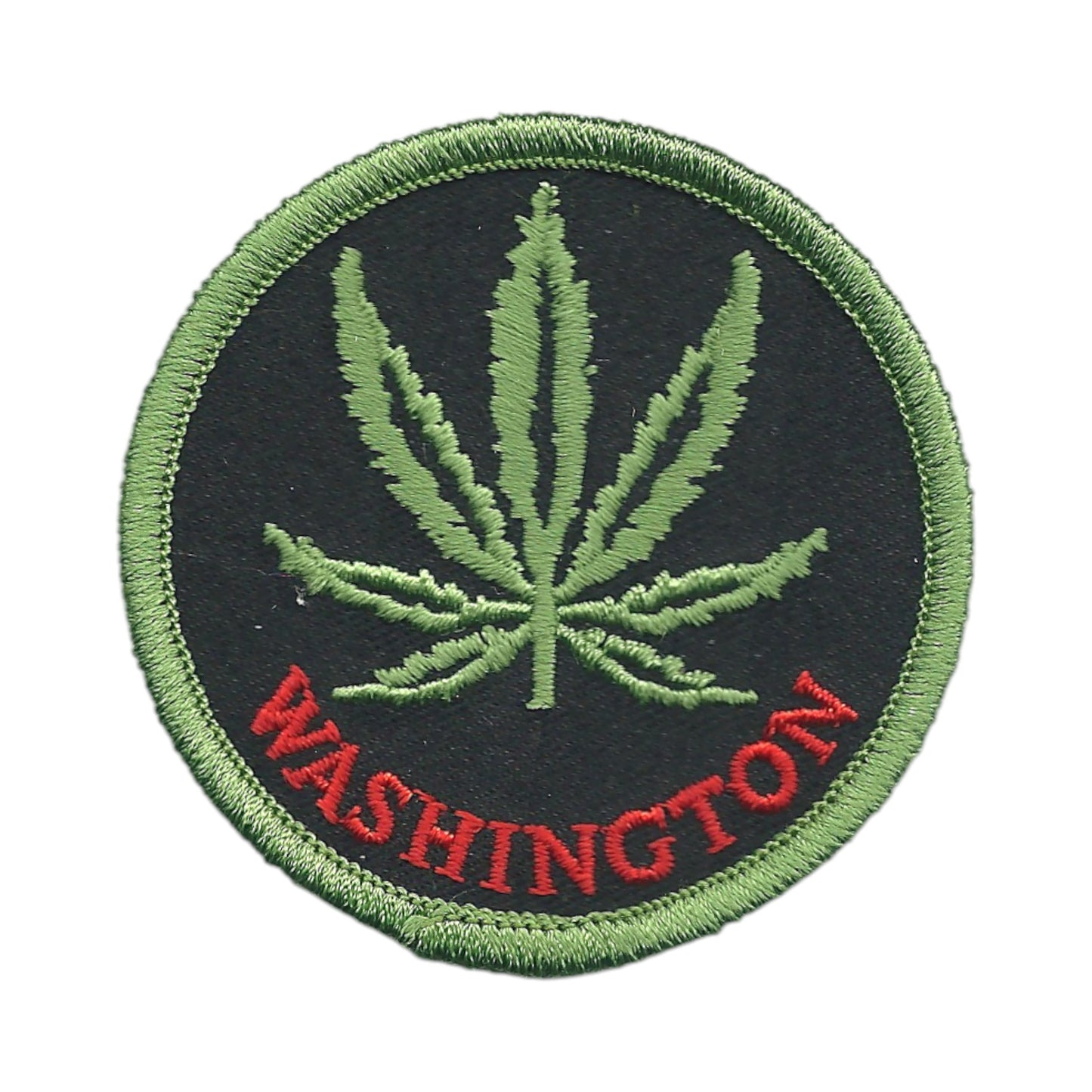 WASHINGTON Leaf Embroidered Souvenir Patch Iron On - WA-420