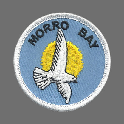 California Patch – Morro Bay Seagull – Morro Bay Souvenir – Travel Patch – 2.5" CA Beach Bird Sun -10273