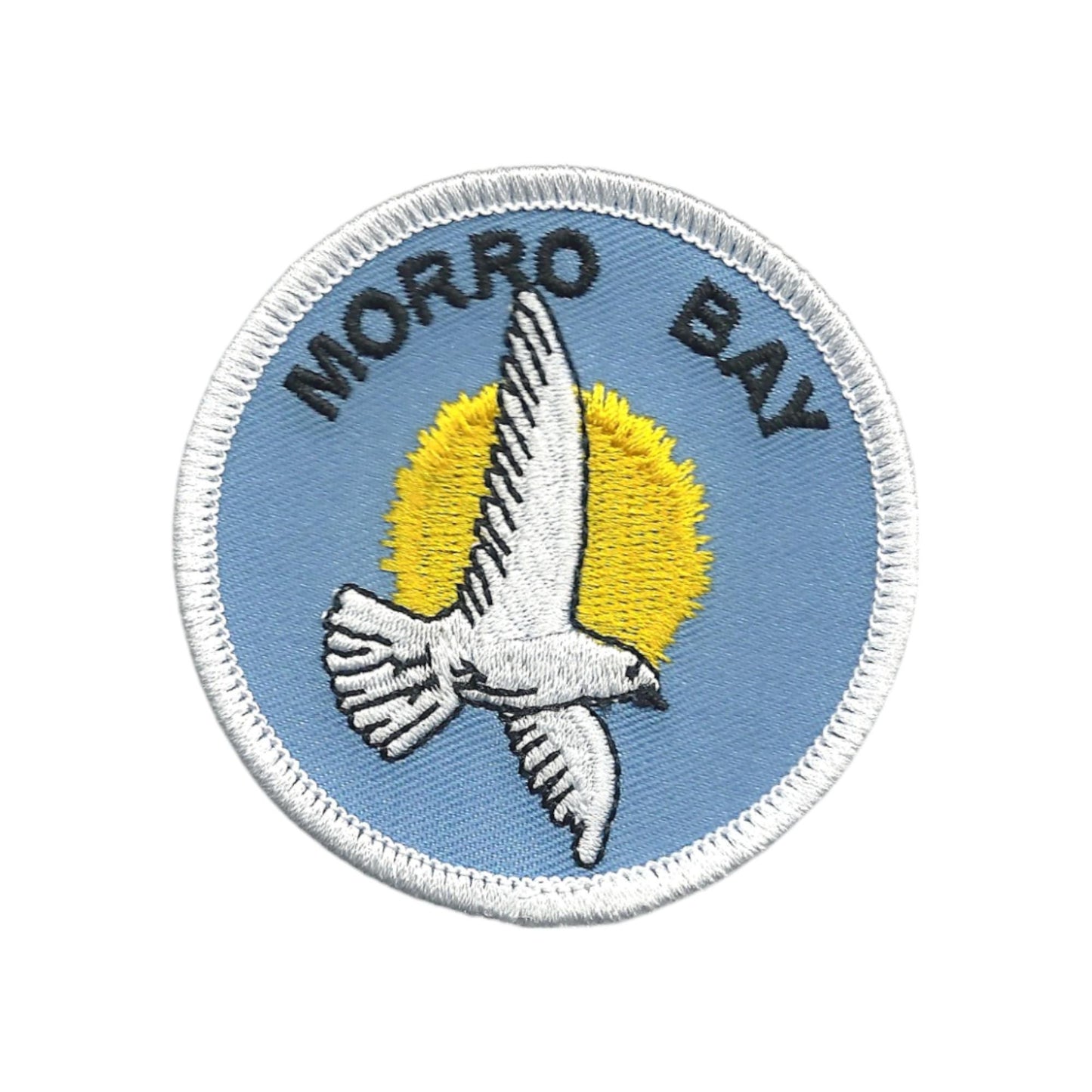 California Patch – Morro Bay Seagull – Morro Bay Souvenir – Travel Patch – 2.5" CA Beach Bird Sun -10273