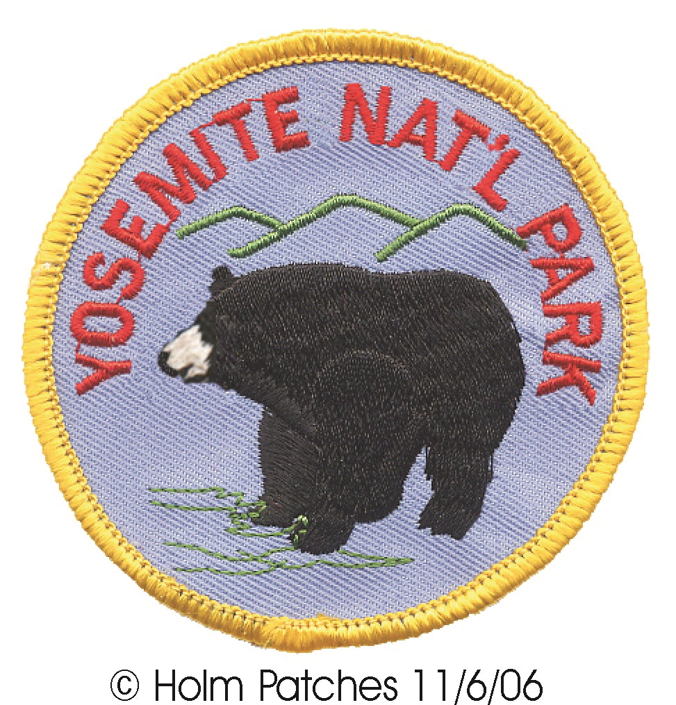 YOSEMITE-39 - YOSEMITE NAT'L PARK black bear souvenir embroidered patch