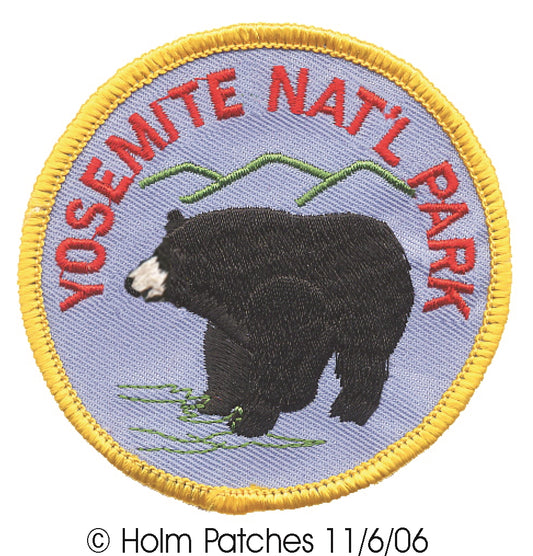 YOSEMITE-39 - YOSEMITE NAT'L PARK black bear souvenir embroidered patch