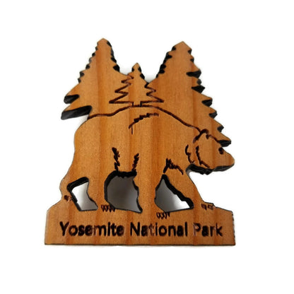 Wholesale Yosemite Bear Tree Wood Magnet Souvenir #M4002YosemiteW