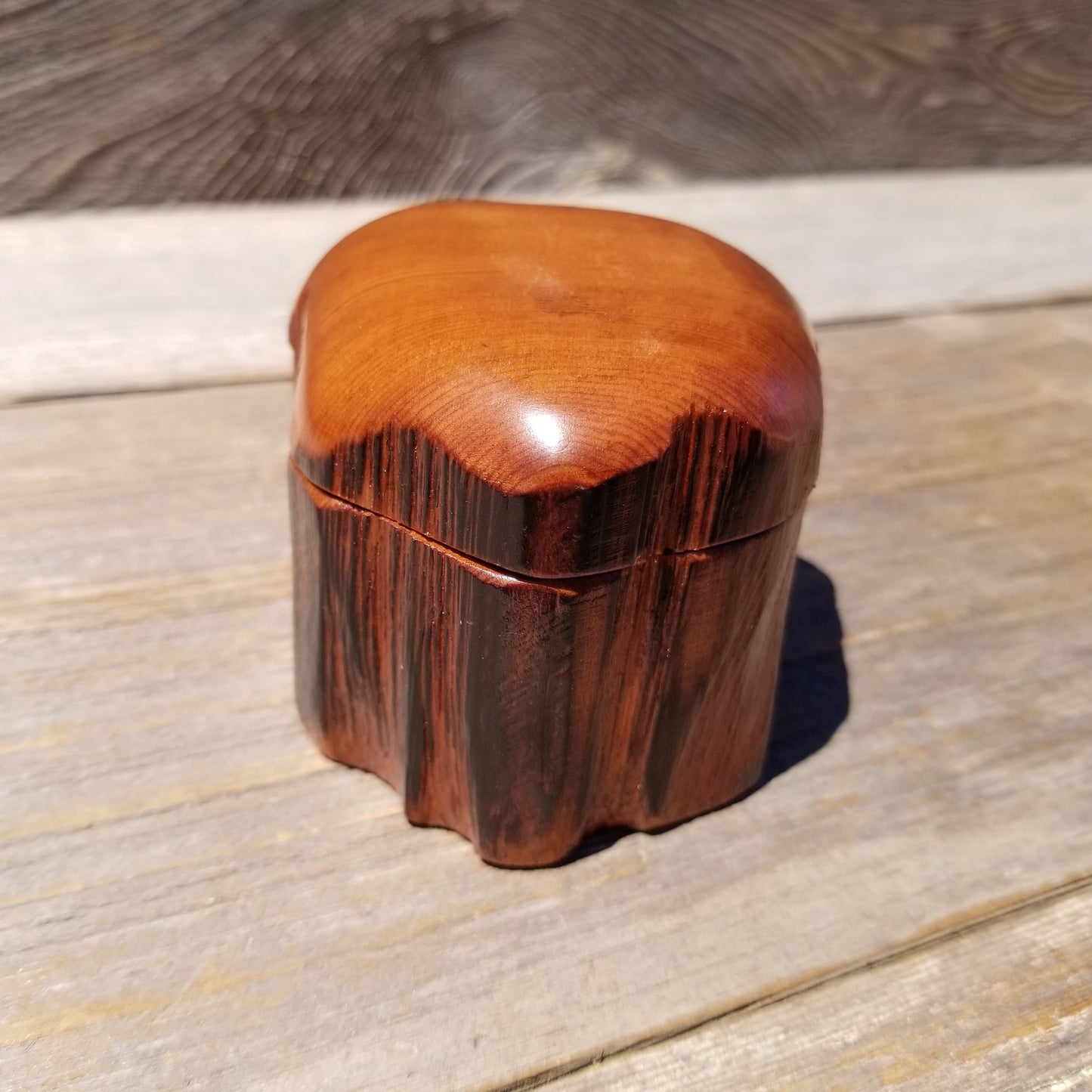 Wood Ring Box Redwood Rustic Handmade California #632 Storage Live Edge Mini Birthday Gift Christmas Gift Mother's Day Gift