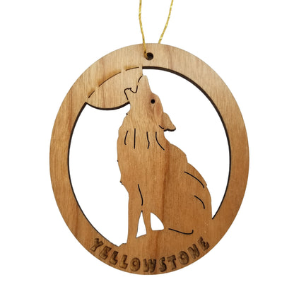 Wholesale Yellowstone National Park Ornament Howling Wolf Moon Handmade Wood Souvenir