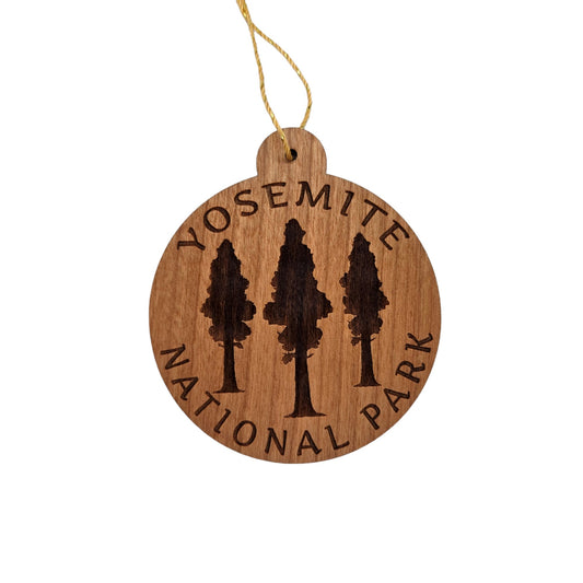 Yosemite National Park Wood Ornament California Giant Trees 3 Trees Souvenir Handmade in USA - 15689