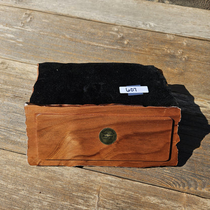 Handmade Wood Box with Redwood Tree Engraved Rustic Handmade #607 California Redwood Jewelry Box Storage Box